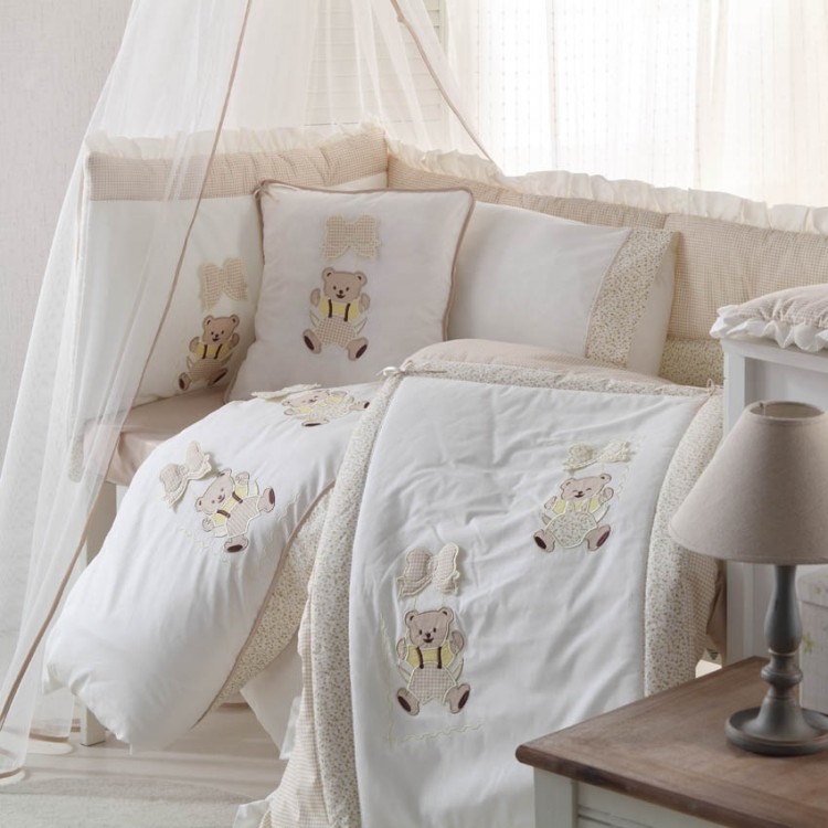 Детское постельное белье в кроватку бежевого цвета Bebe от Gelin Home