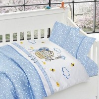 Детское постельное белье в кроватку Kitty mavi First Сhoice