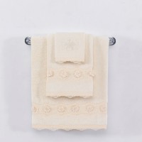Лицевое махровое полотенце Yonca Soft Cotton (кремовый)