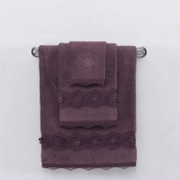 Лицевое махровое полотенце Yonca Soft Cotton (фиолетовый)