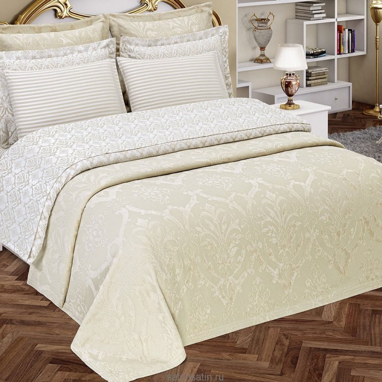 Комплект постельного белья с покрывалом Viscon Sonil бежевого цвета от Maison Dor