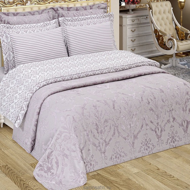 Комплект постельного белья с покрывалом Viscon Sonil фиолетового цвета от Maison Dor
