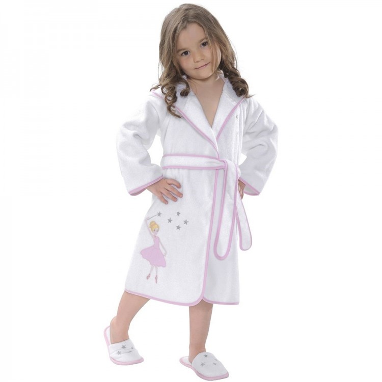 Детский махровый халат с тапочками для девочки Ballerina от Soft Cotton