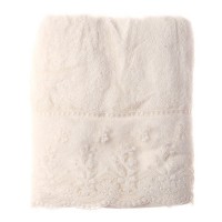Махровое полотенце с кружевом Sessa от Maison Dor (Кремовый)