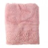 Лицевое бамбуковое полотенце с кружевом розового цвета Sessa от Maison Dor