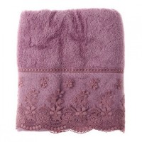 Махровое полотенце с кружевом Sessa от Maison Dor (Фиолетовый)
