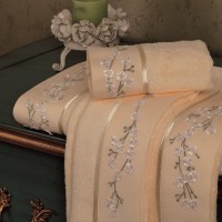 Банное полотенце с вышивкой Ruya Soft Cotton