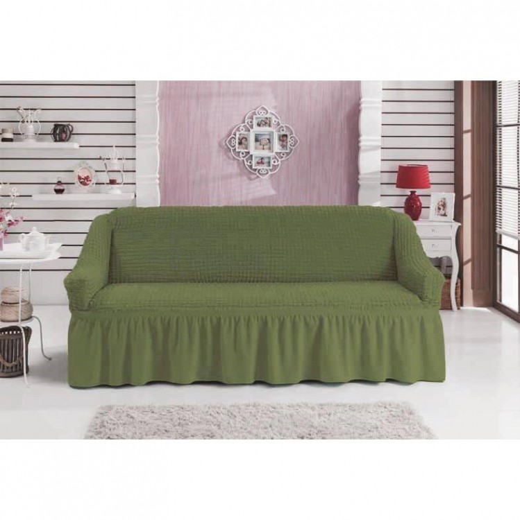 Чехол для дивана на резинке зеленый