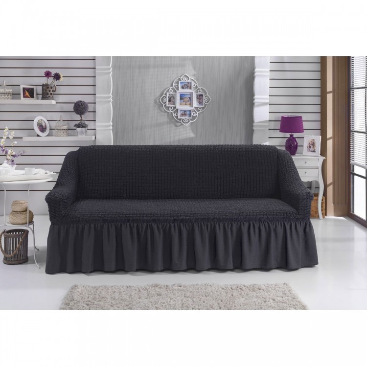 Чехол для дивана на резинке темно-серый
