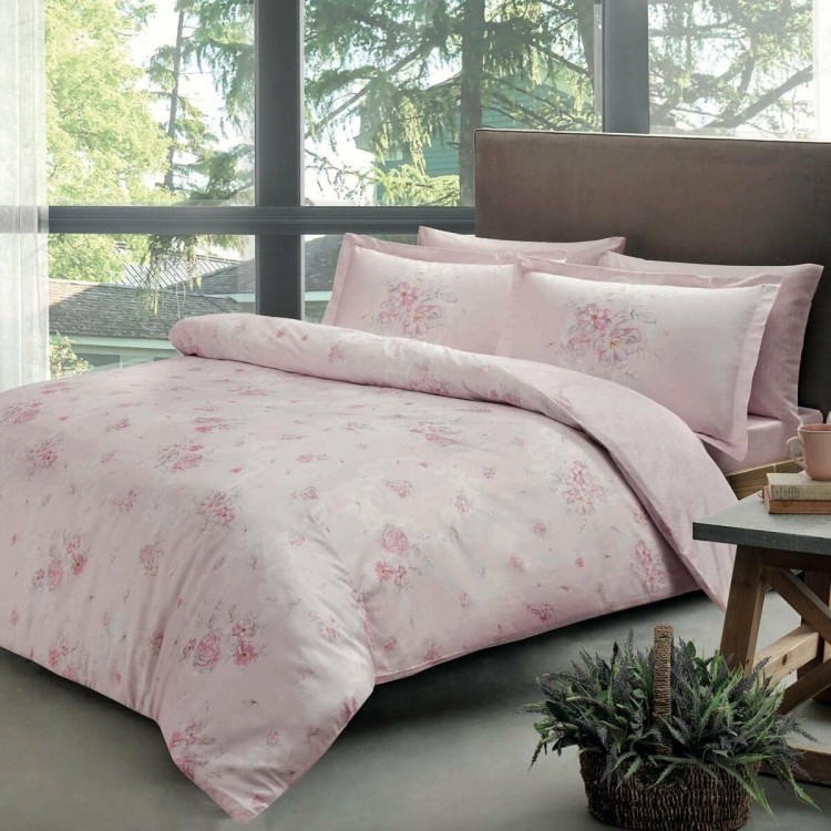 Комплект постельного белья Madeline розового цвета из сатина Deluxe от TAC