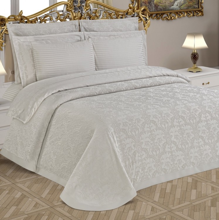 Комплект постельного белья с покрывалом Microya Sonil бежевого цвета от Maison Dor