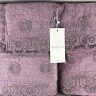 Набор махровых полотенец с кружевом Intensive фиолетовый