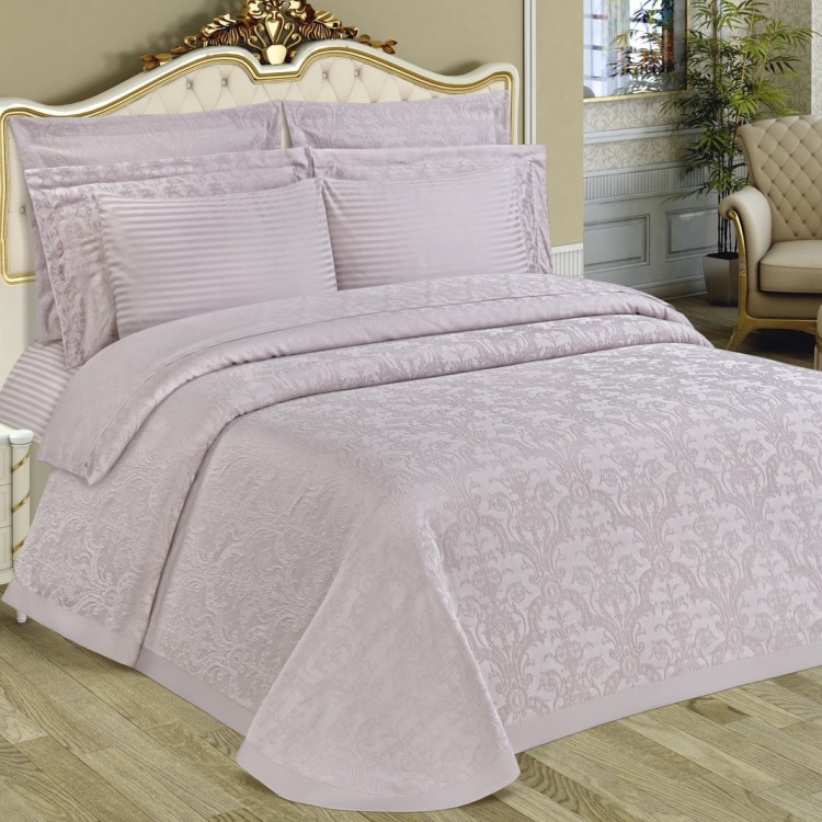 Комплект постельного белья с покрывалом Microya Sonil грязно-розового цвета от Maison Dor